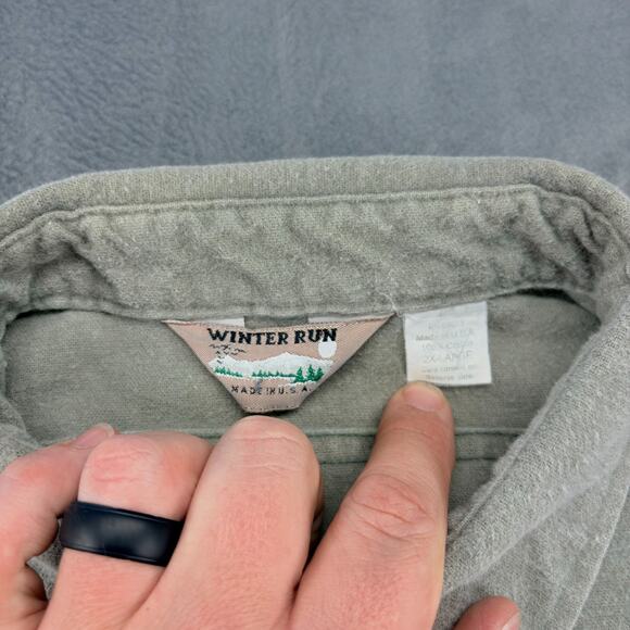 VTG Winter Run Chamois Flannel Mens 2XL Cotton Heavyweight Long Sleeve USA - Picture 4 of 7